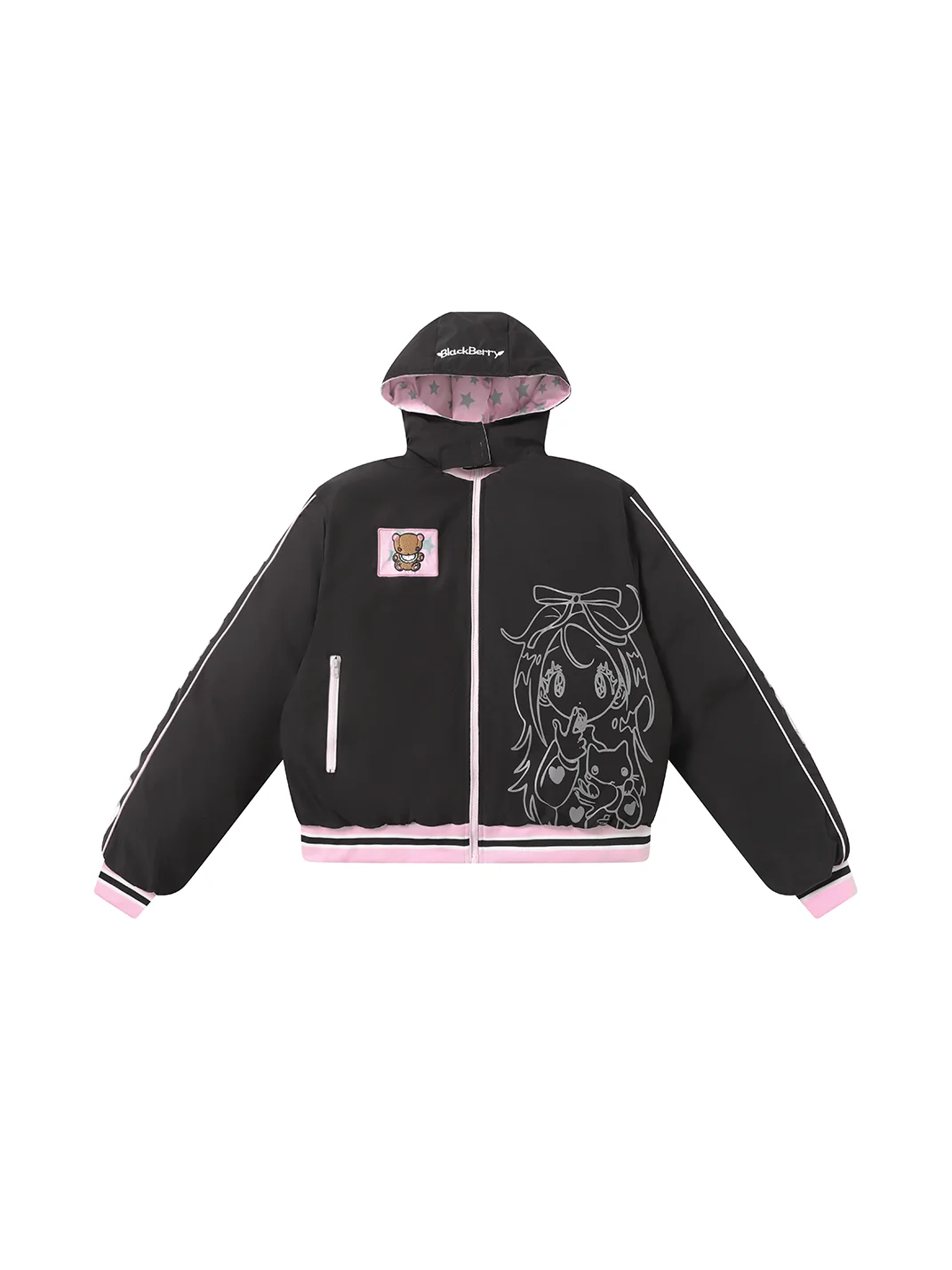 BlackBerry | Cartoon Girl Hooded Jacket