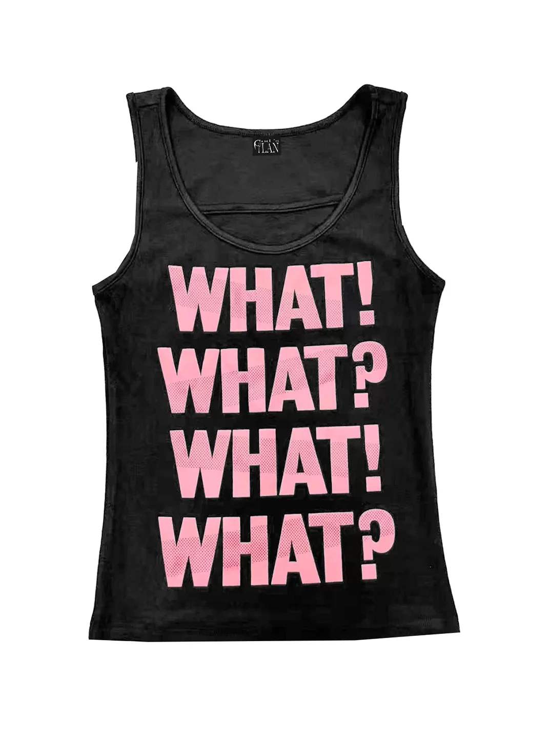 Gods plan | Women's Black and Pink Slogan Graphic Fitted Tank Top