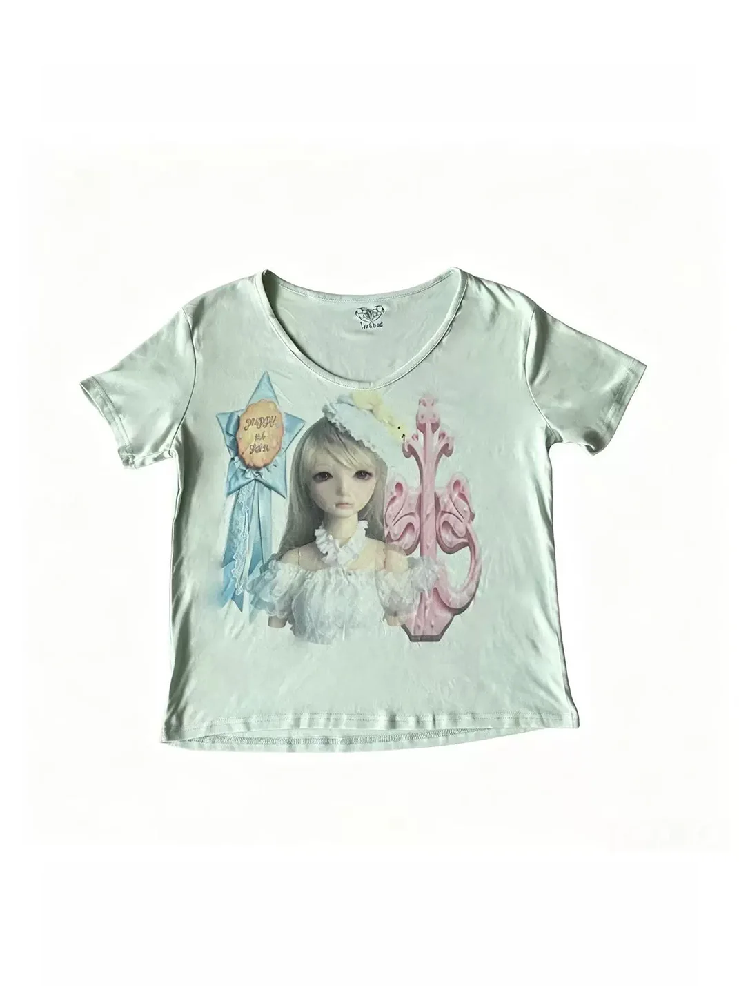 WEBBAR | Cherry Afternoon Tea Asymmetrical Shoulder Summer Tee
