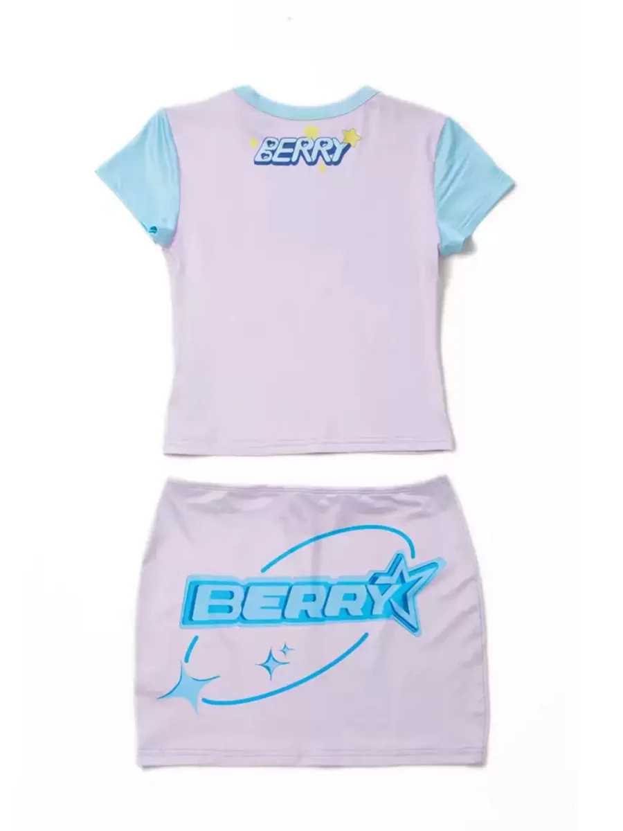 BlackBerry | Anime Print Top Skirt Set - 3