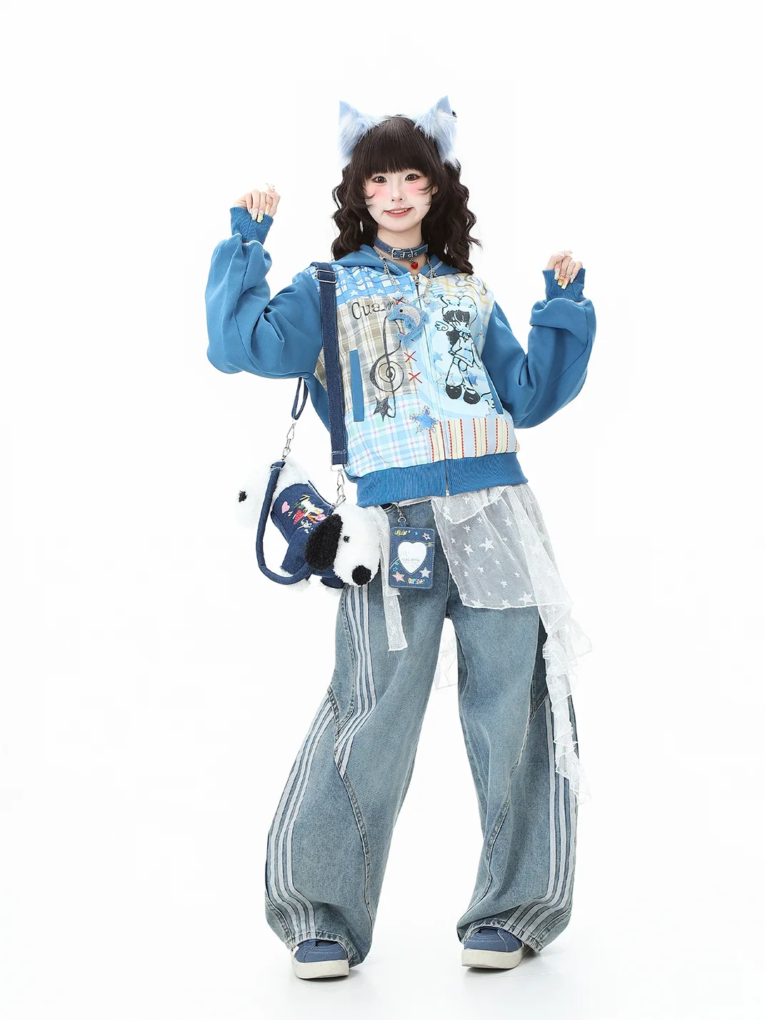 Languid Park | Blue Short Hooded Sweatshirt