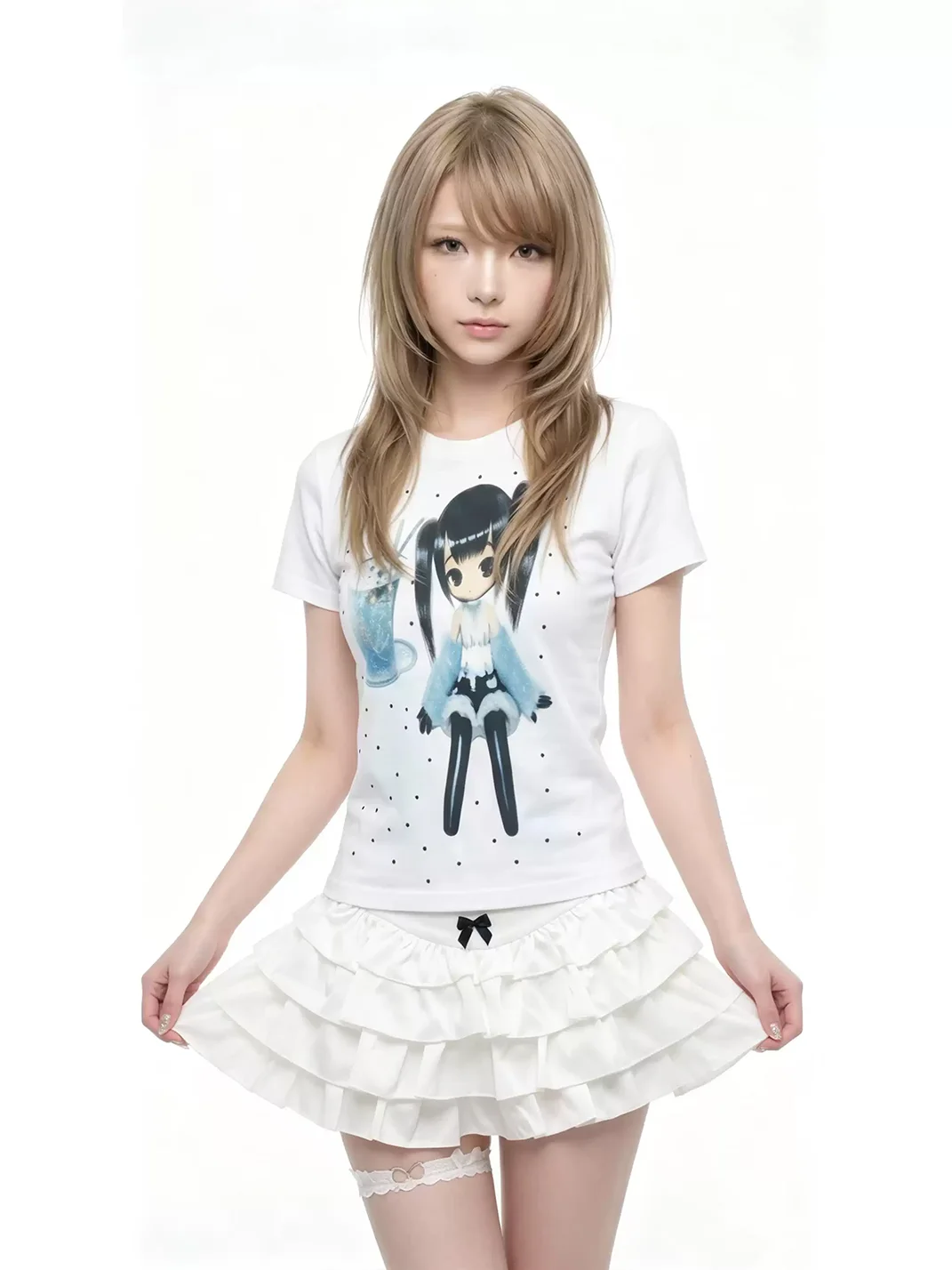 WEBBAR | Cute Polka Dot Short Sleeve T-Shirt
