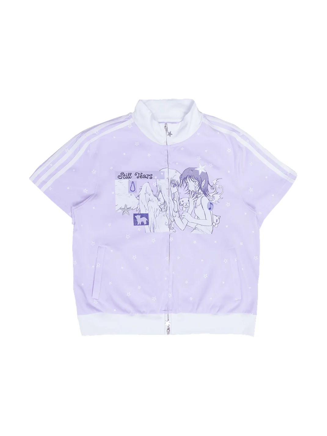 Hashtag DDD | Star Print Angel Graphic Zip Top
