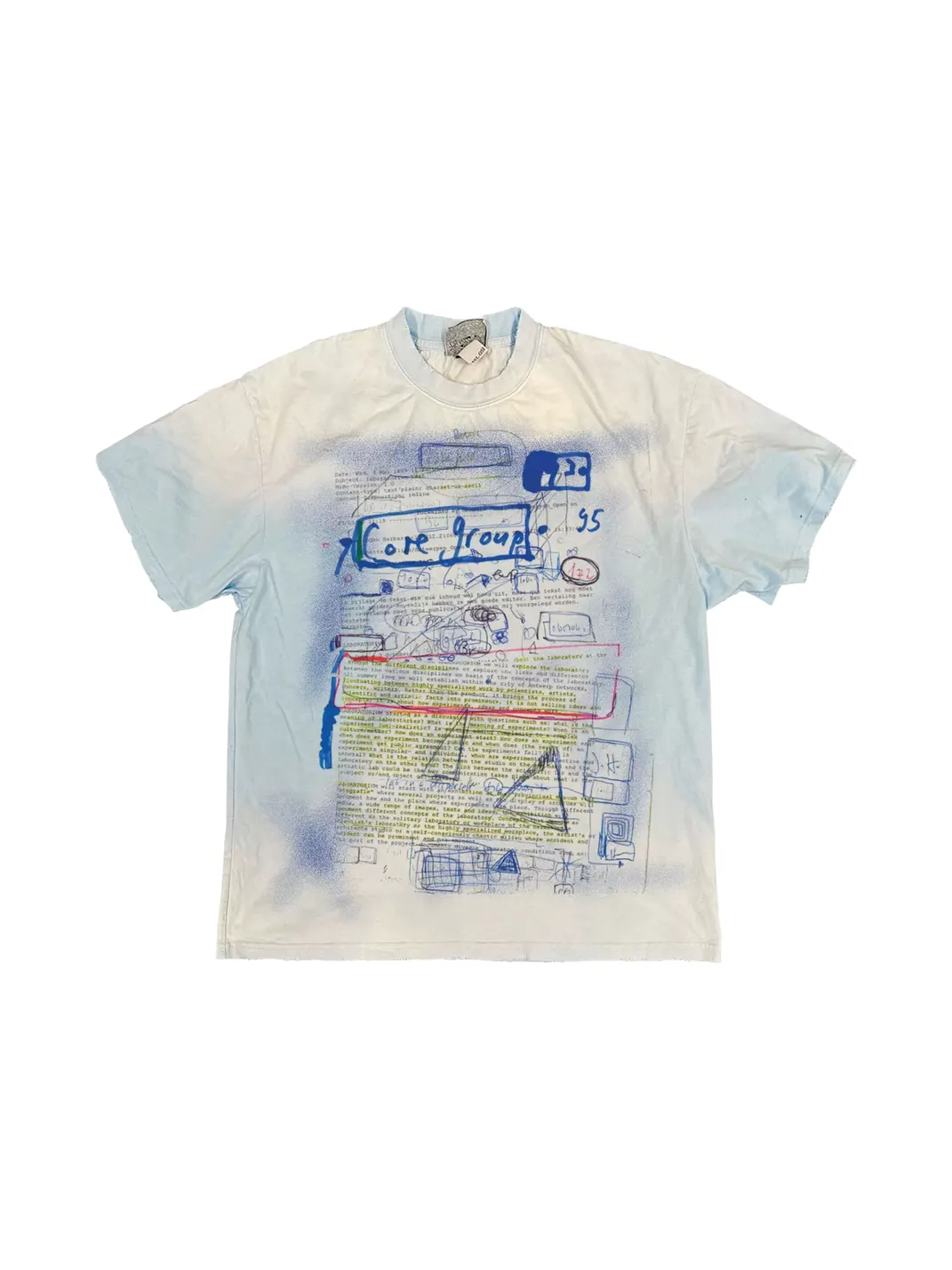 SHIBU | Unisex Distressed Gradient Graffiti Short-Sleeve T-Shirt