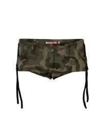 SweetChilling | Camouflage Micro Skirt and Lace Garter Shorts