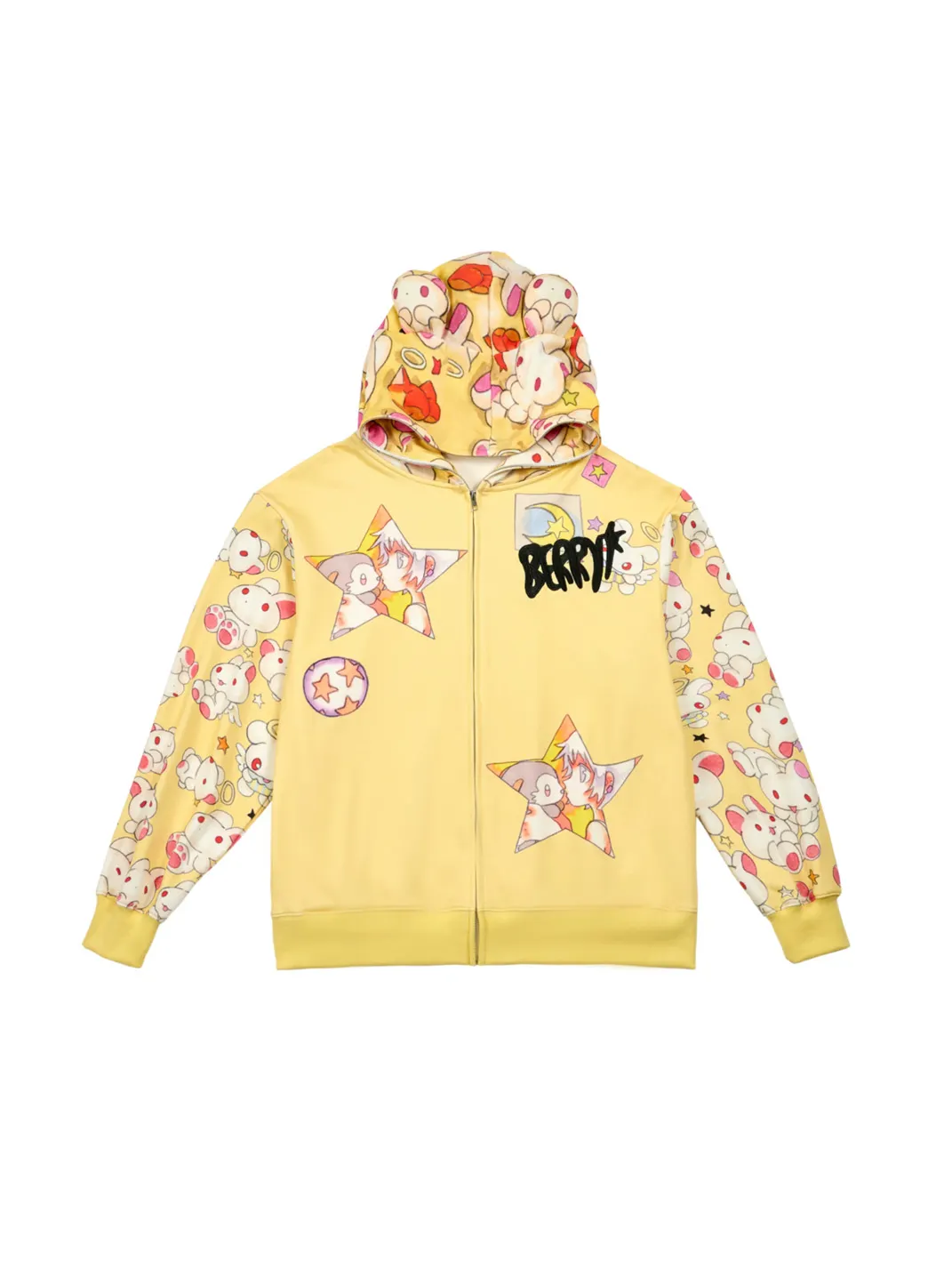 BlackBerry | Yellow Rabbit-Ear Hooded Jacket