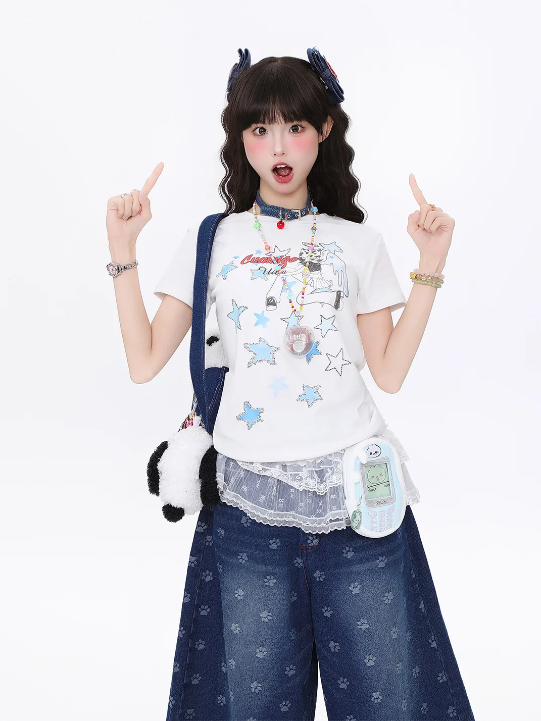 Languid Park | Star Letter Fitted Graphic T-Shirt