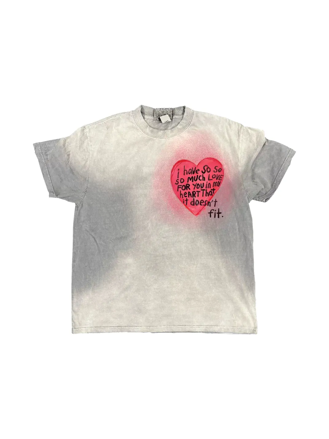 SHIBU | Dip-Dyed Gradient Heart Graphic Short-Sleeve T-Shirt