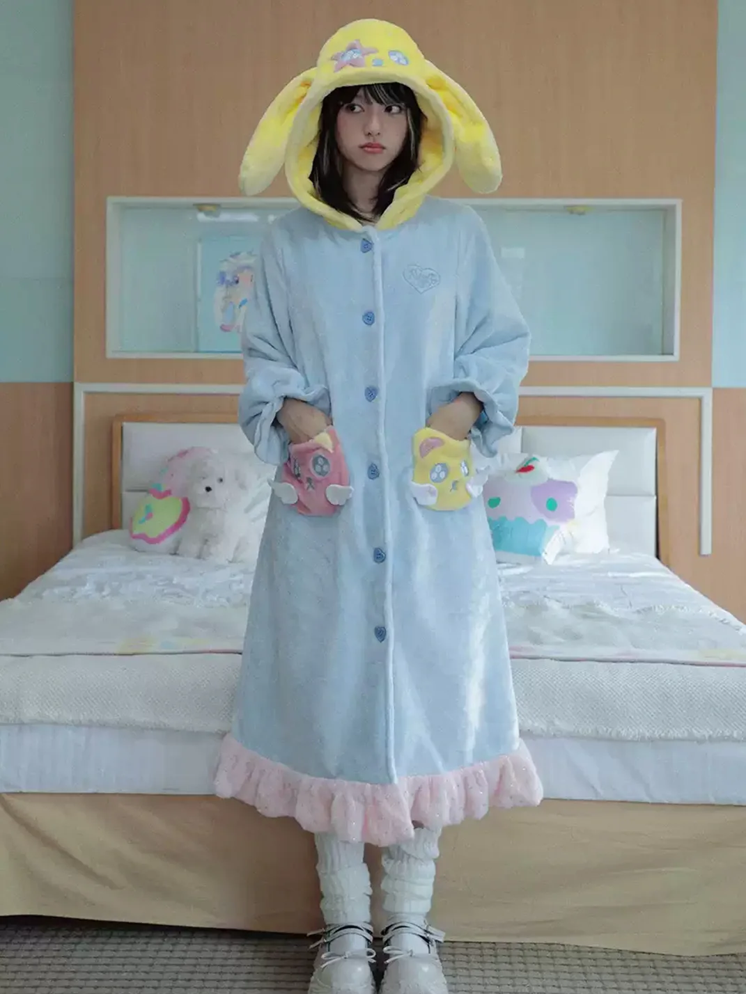 Hashtag DDD | Pastel Winged Animal Hooded Plush Sleep Robe