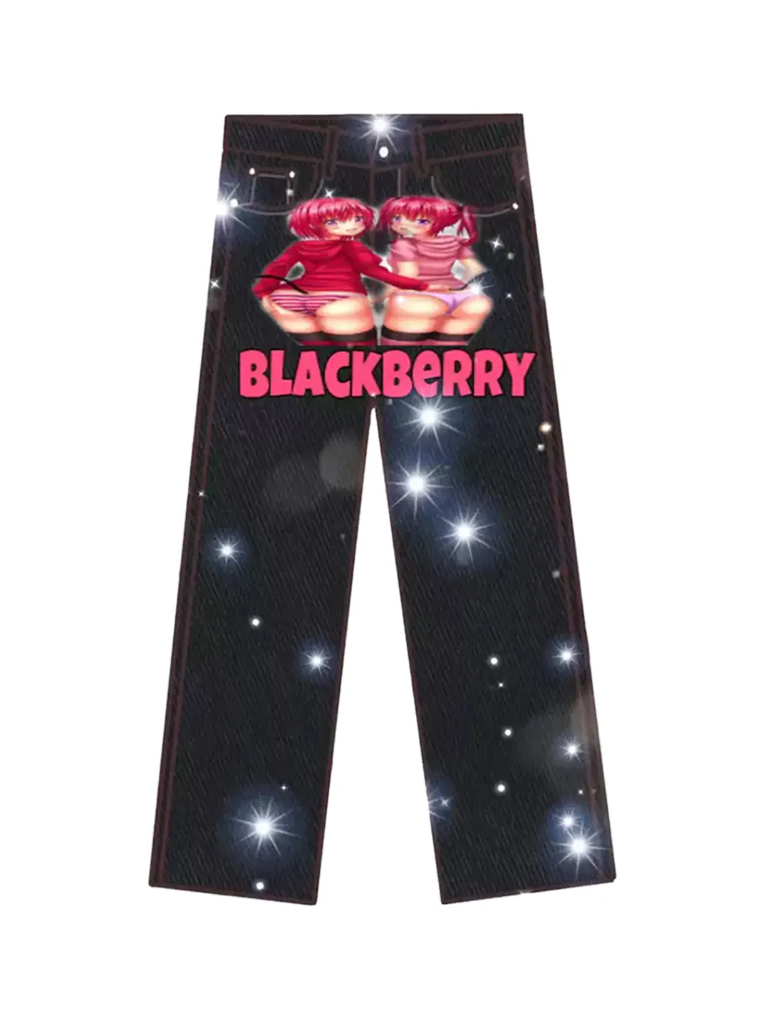 BlackBerry | Anime Print Wide-Leg Jeans