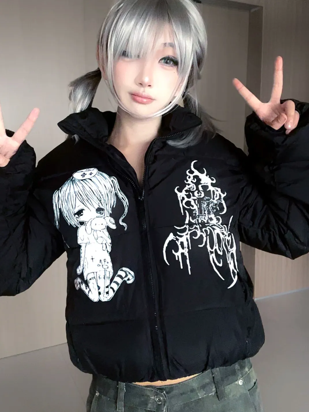 WEBBAR | Dark Anime Thick Puffer Jacket