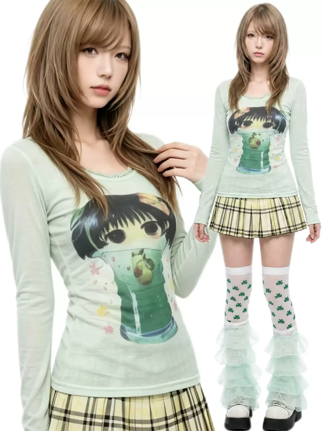 WEBBAR | Ice Cream Girl Lace Long Sleeve Top