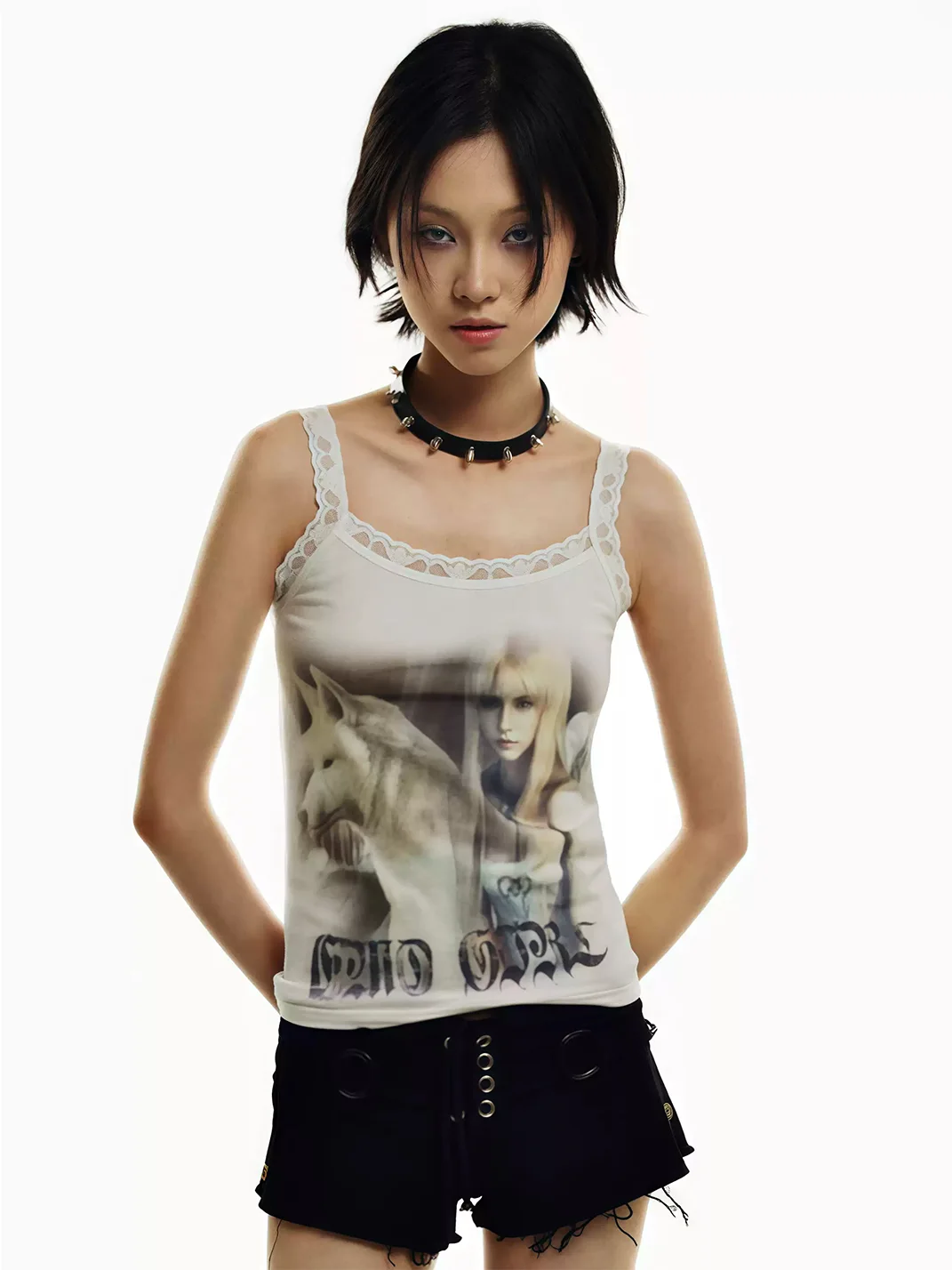 WEBBAR | Angel Wolf Y2K Lace Camisole