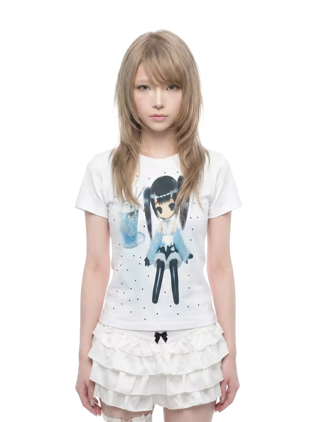 WEBBAR | Cute Polka Dot Short Sleeve T-Shirt