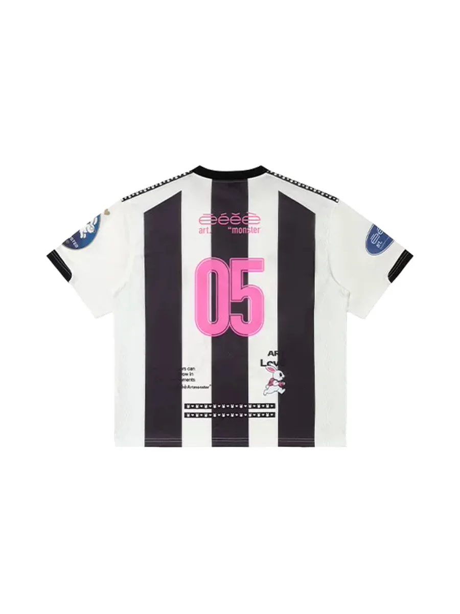 EeeeArtmonster | Striped Rabbit Graphic Jersey T-Shirt - 4