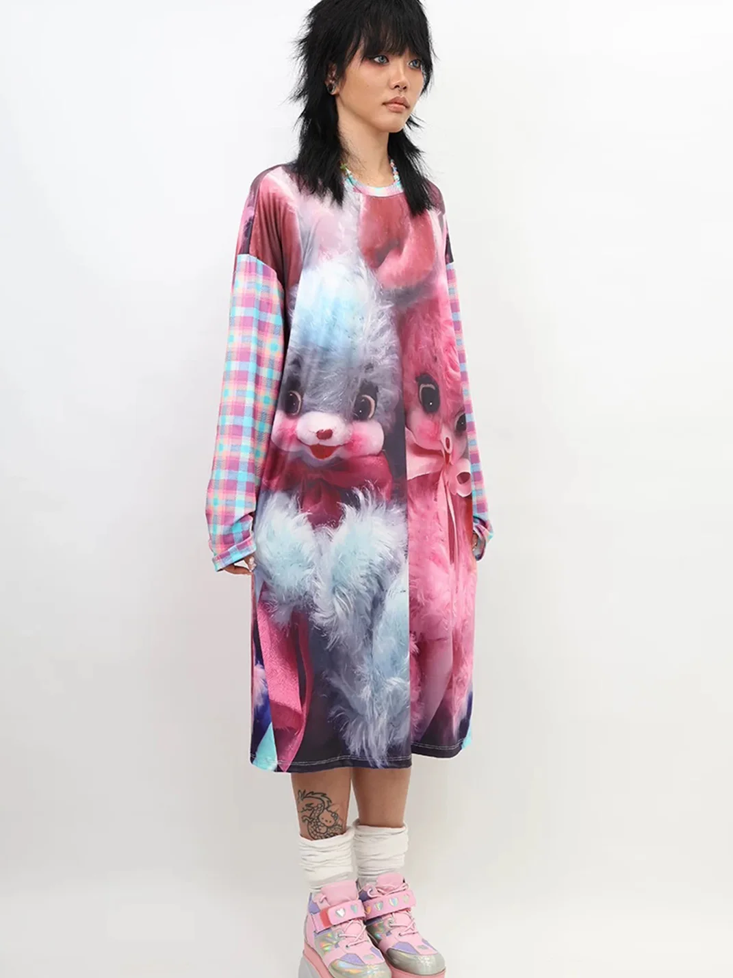 NIHONKIDS | Cute Rabbit Long Sleeve Dress