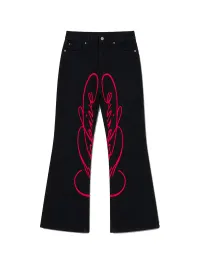 PAIKI | Embroidered Flared Black Jeans