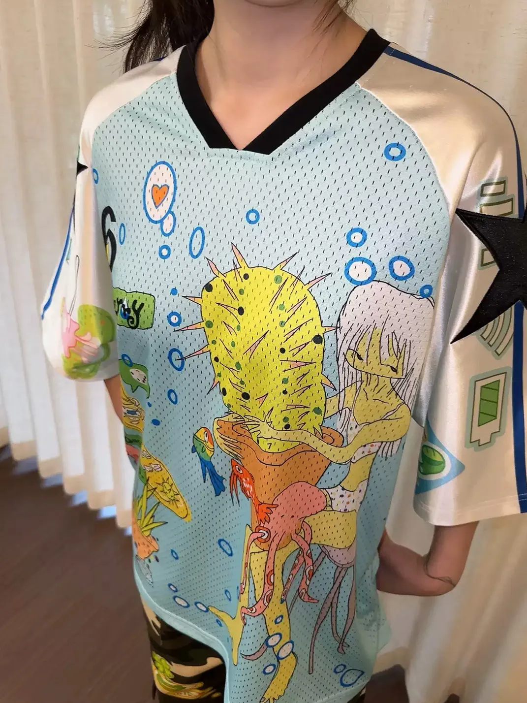 BlackBerry | Grass No. 6 Light Blue Short-Sleeve Football Jersey