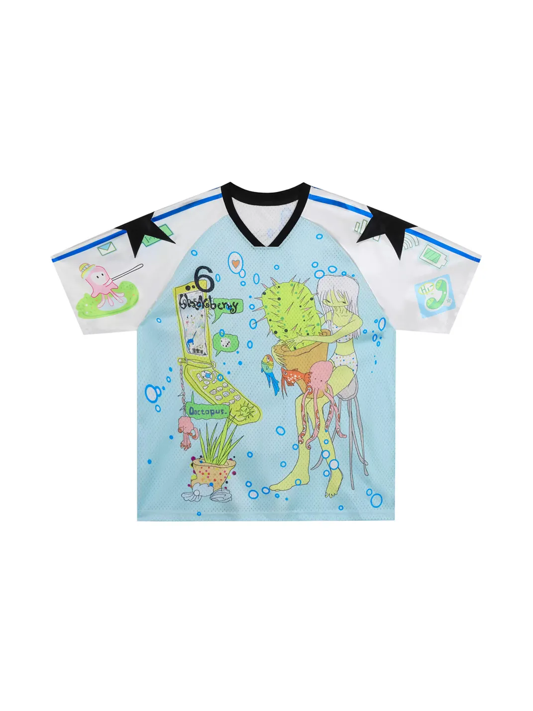 BlackBerry | Grass No. 6 Light Blue Short-Sleeve Football Jersey