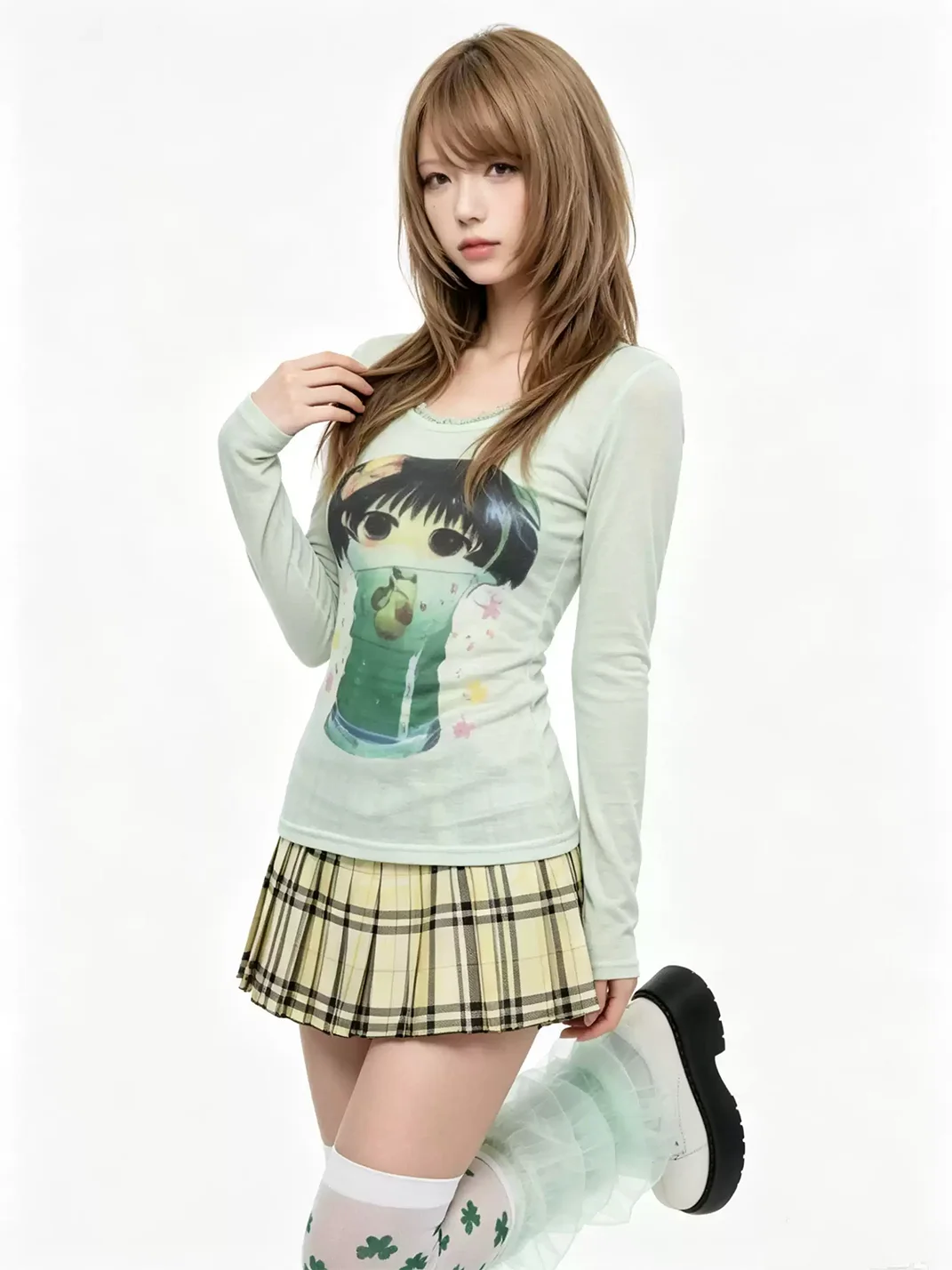 WEBBAR | Ice Cream Girl Lace Long Sleeve Top