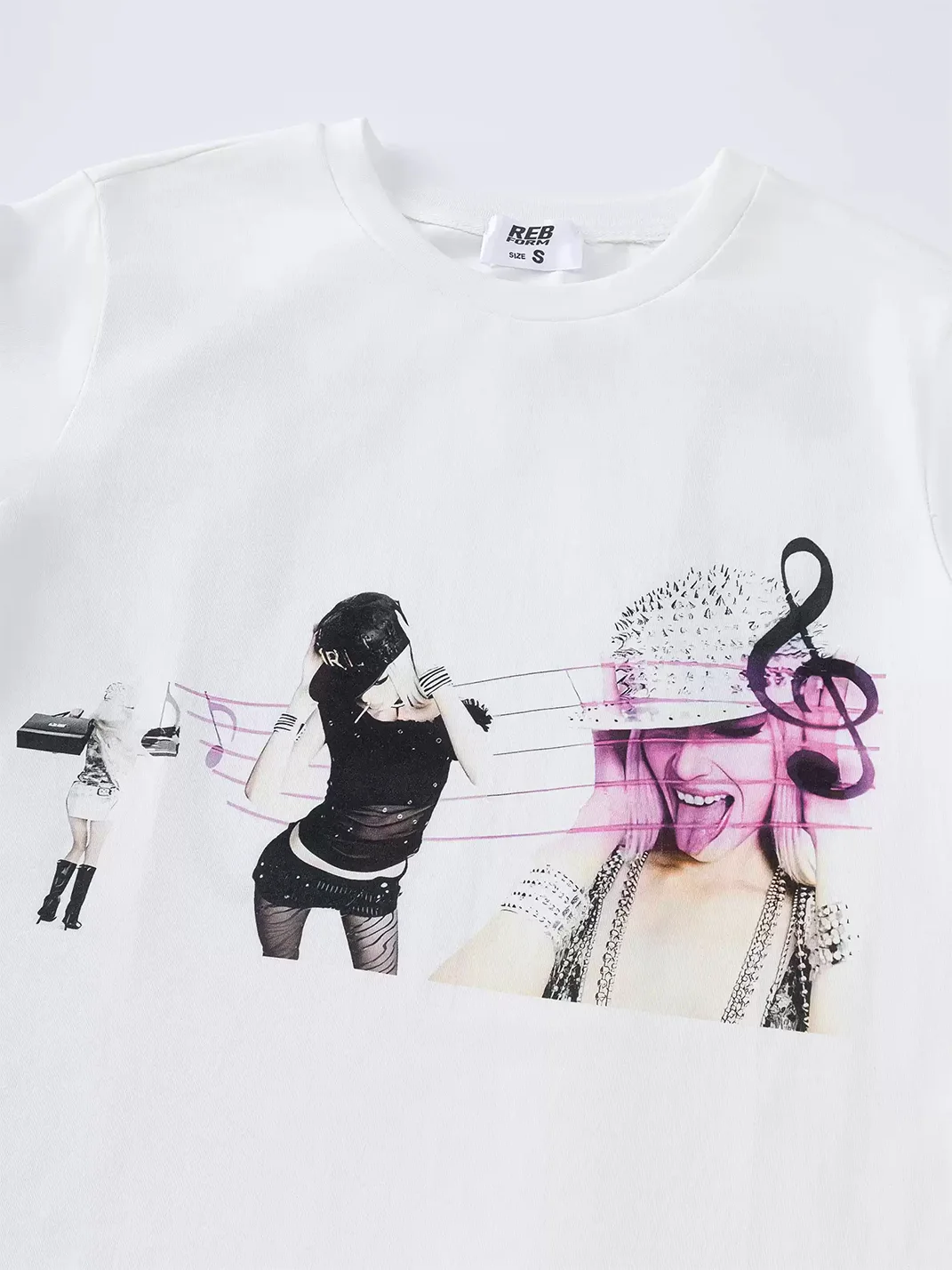 Reb form | White Short Sleeve Graphic T-Shirt