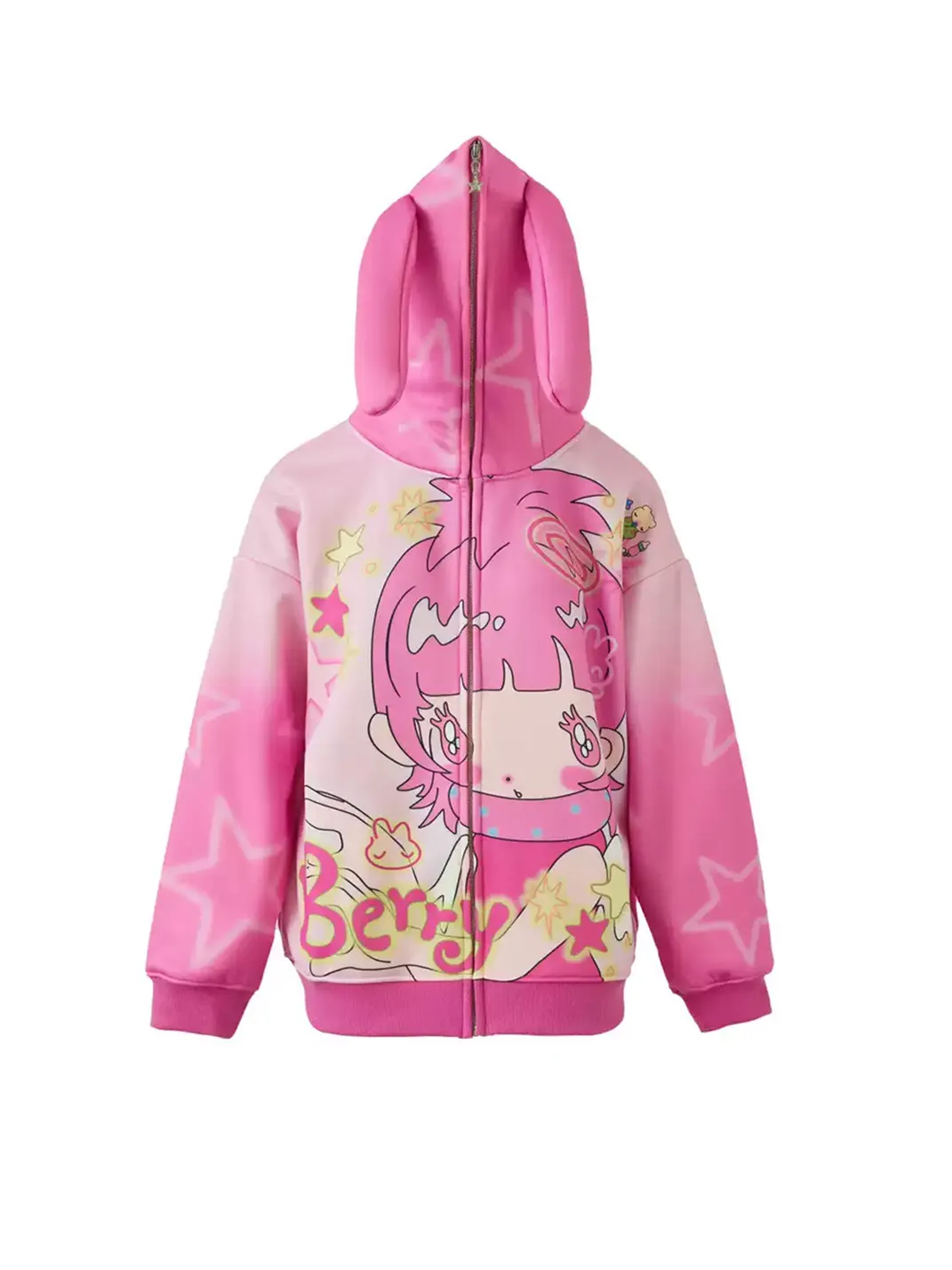 BlackBerry | Pink Rabbit-Ear Graphic Pullover Hoodie