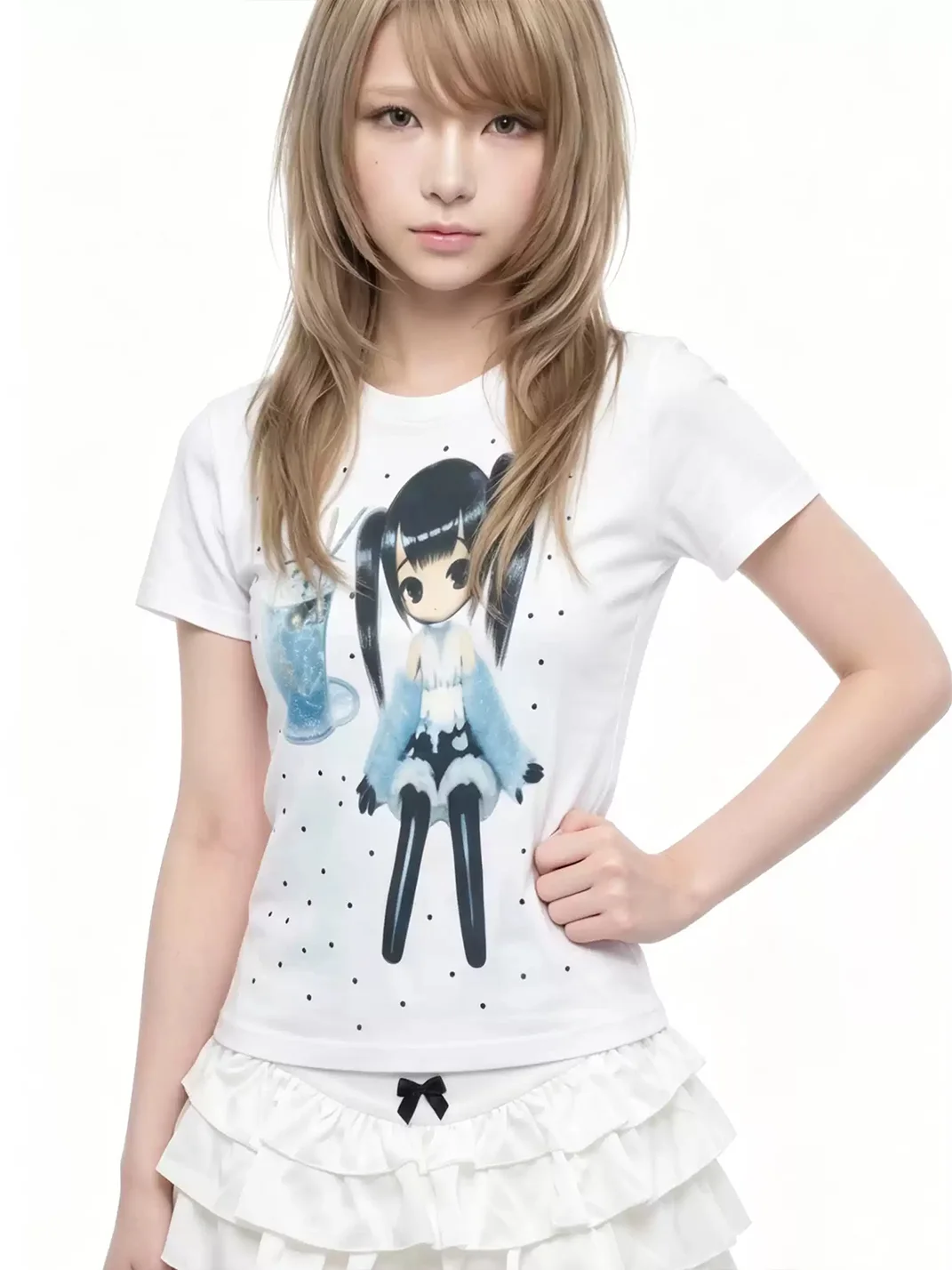 WEBBAR | Cute Polka Dot Short Sleeve T-Shirt