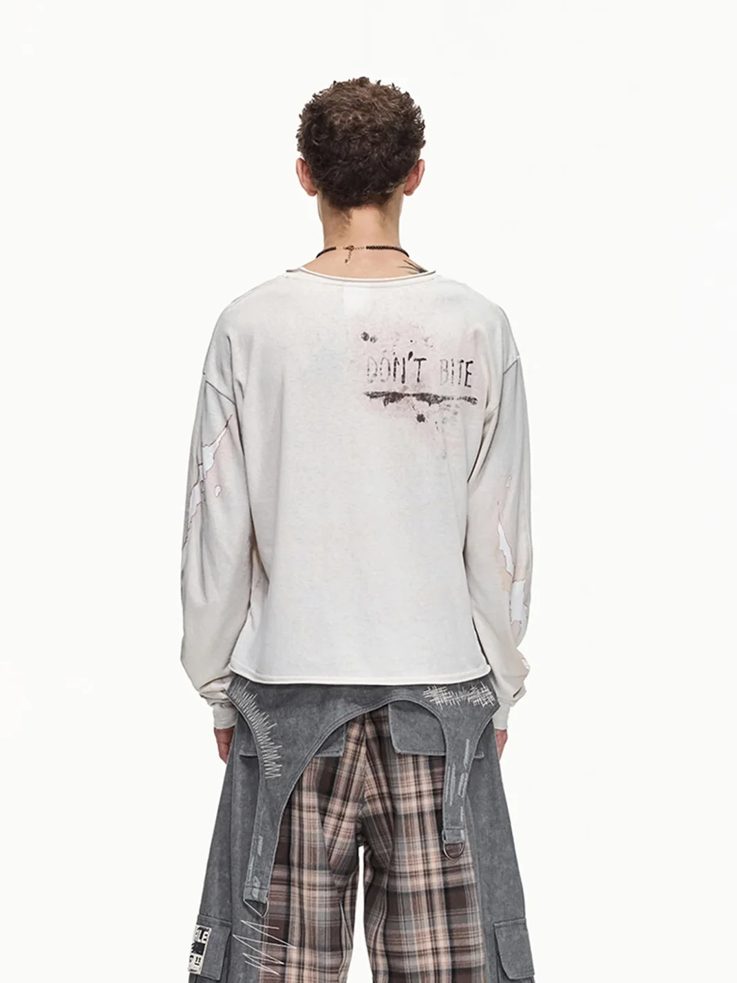 EMOBROTHER | Rage Bait Graphic Curved-Sleeve Long Sleeve T-Shirt