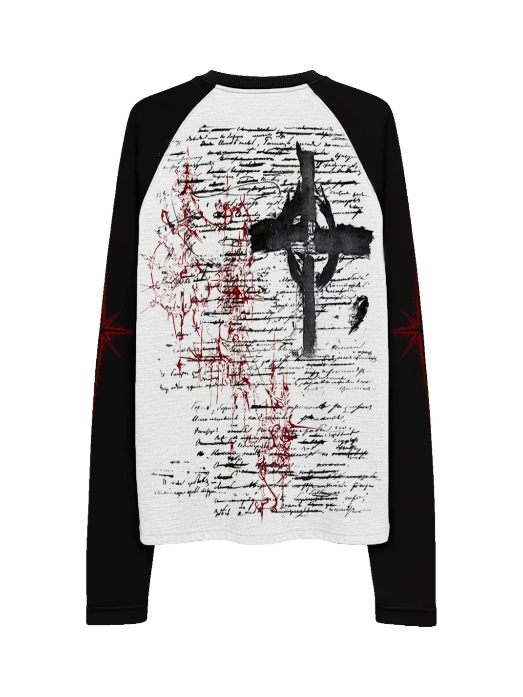 SHIBU | Unisex Gothic Punk Raglan Long-Sleeve Graphic T-Shirt