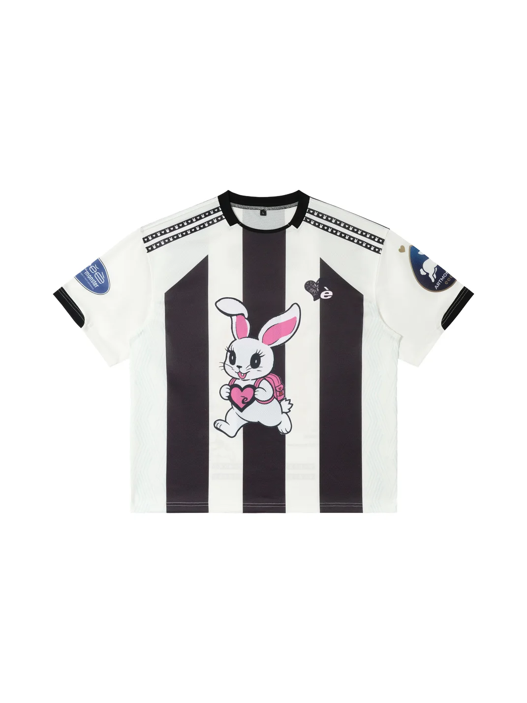 EeeeArtmonster | Striped Rabbit Graphic Jersey T-Shirt