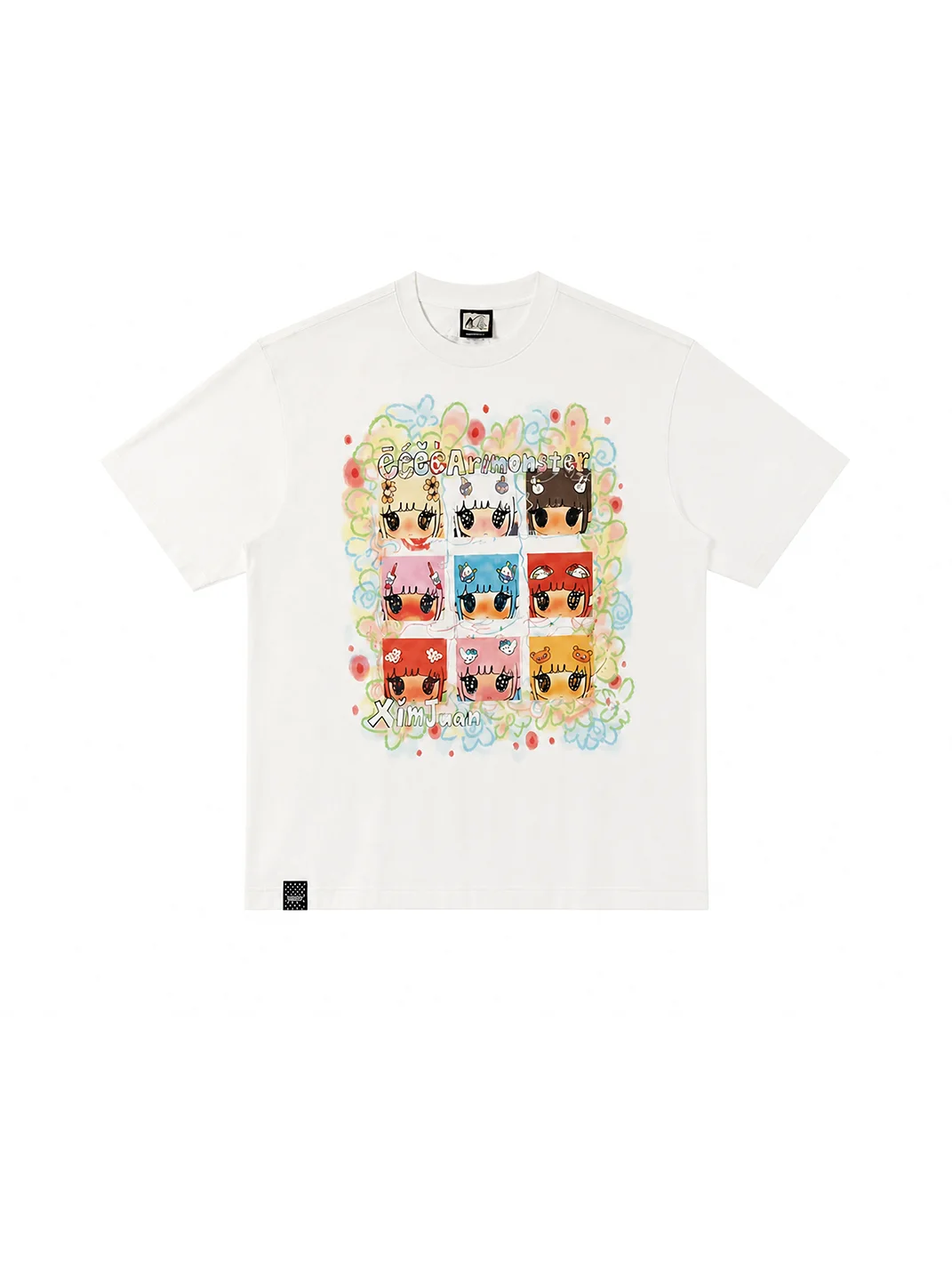 EeeeArtmonster | Nine-Panel Cartoon Print T-Shirt
