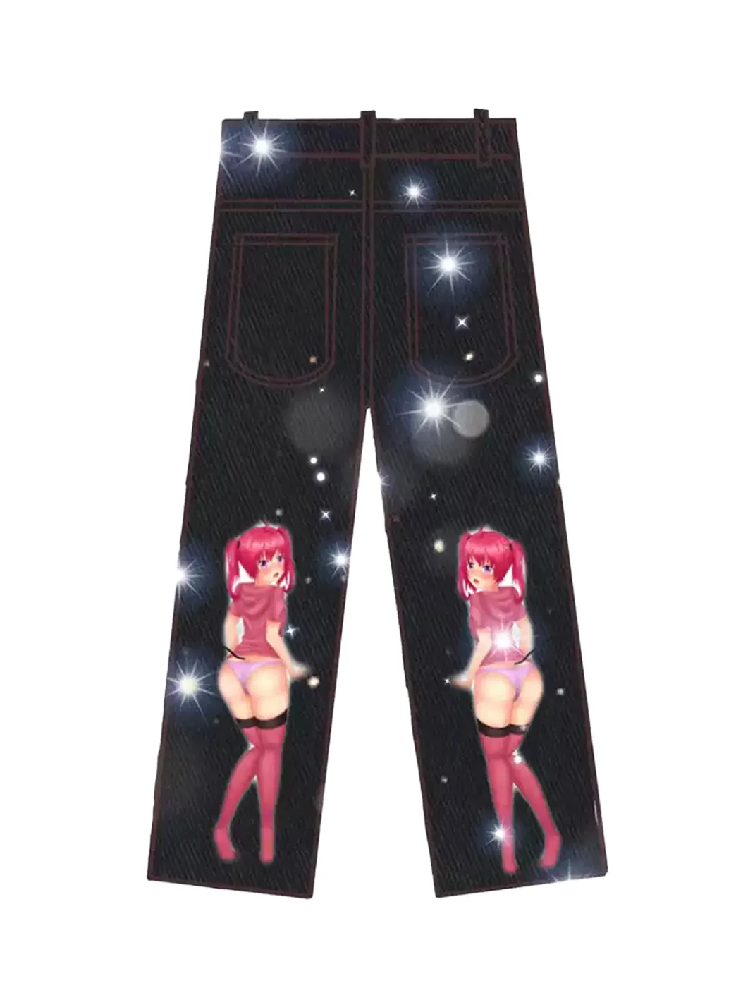 BlackBerry | Anime Print Wide-Leg Jeans