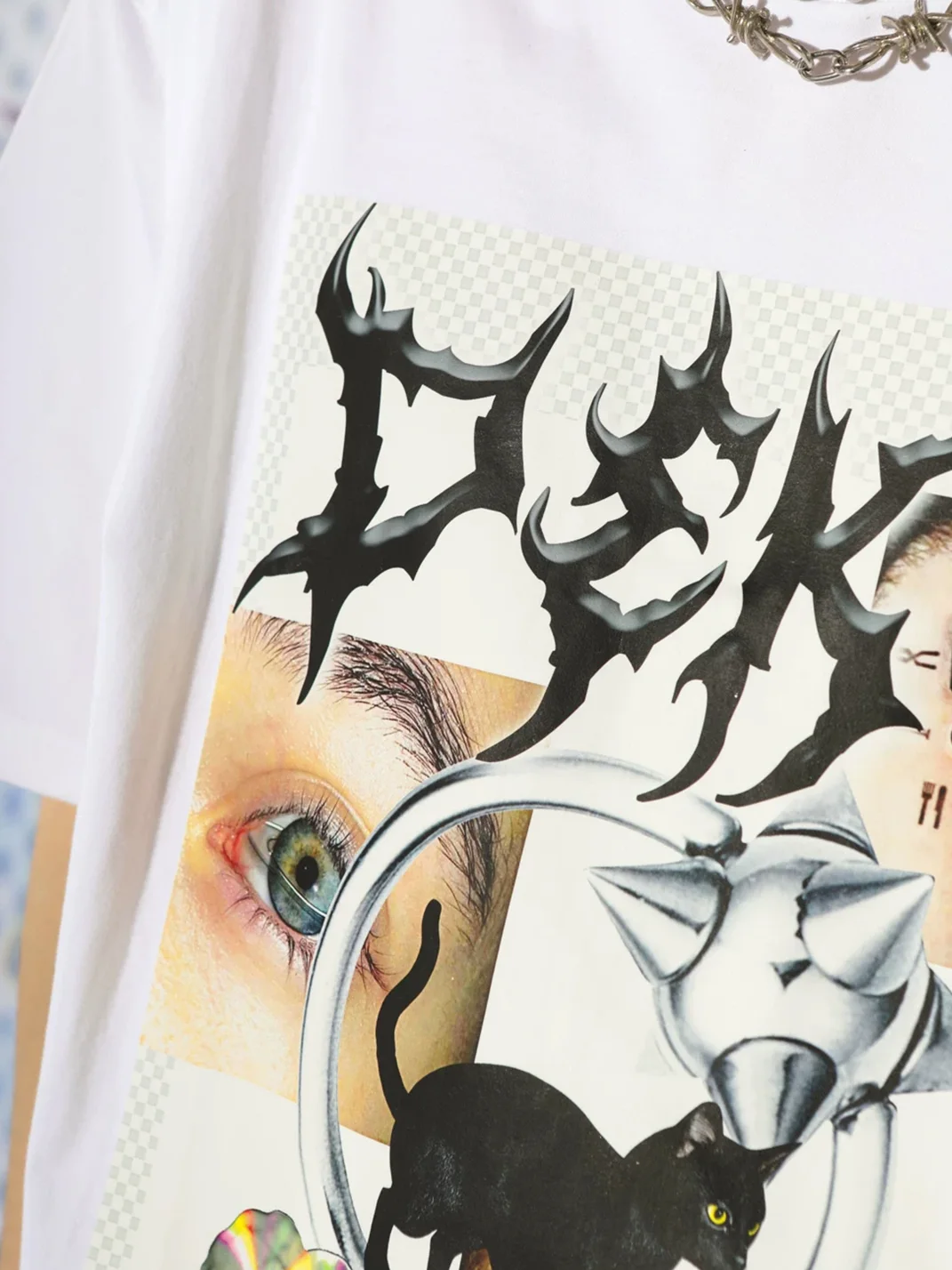 DeadEndKids | Cyber Ghetto Oversize T-Shirt With Black Cat Print