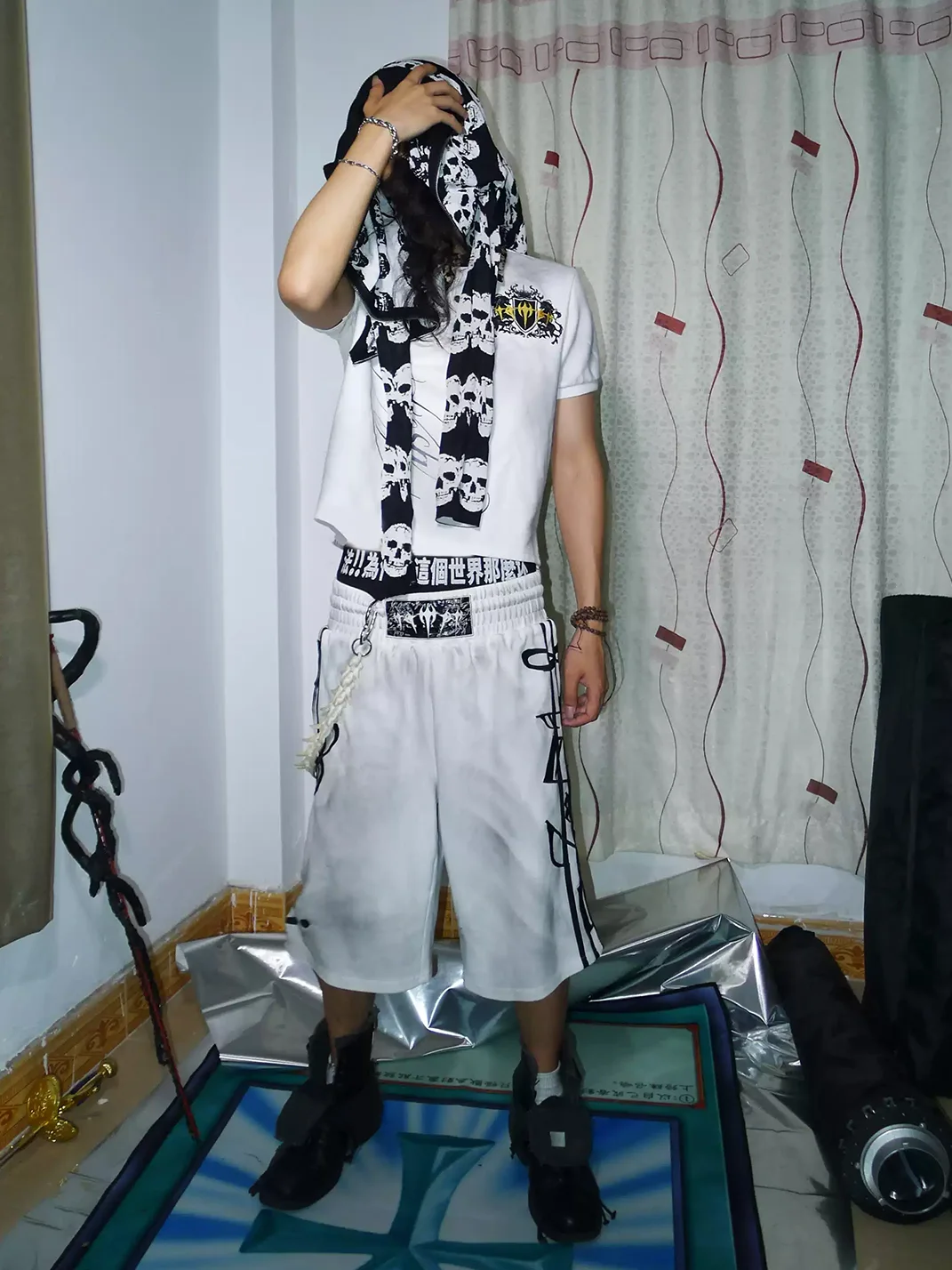 FvvKsasnss | Embroidered Music Note Boxing Shorts