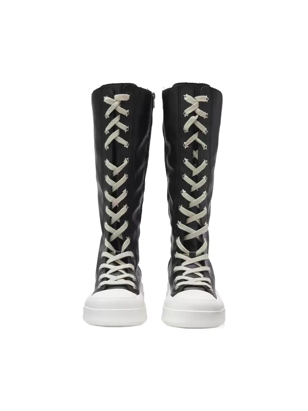 Gods plan | Women's Black Platform High-Top Boots with Star Details