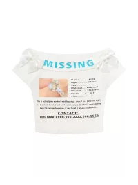 CFIERCE | Printed Off-Shoulder Bow T-Shirt