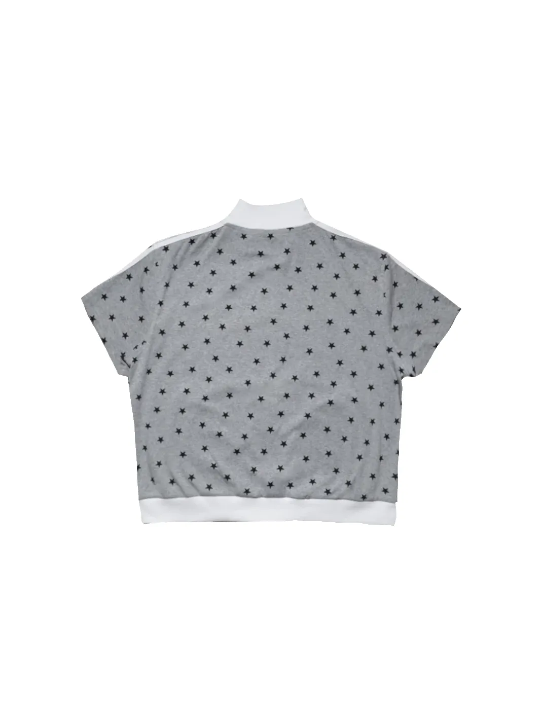 Hashtag DDD | Gray Star Print Short-Sleeve Zip-Up Jacket