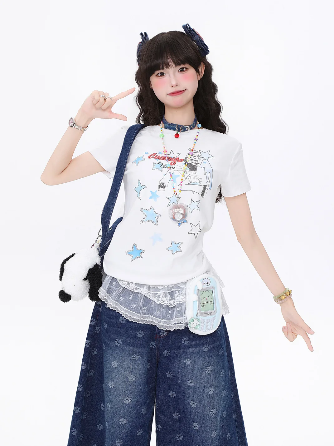 Languid Park | Star Letter Fitted Graphic T-Shirt