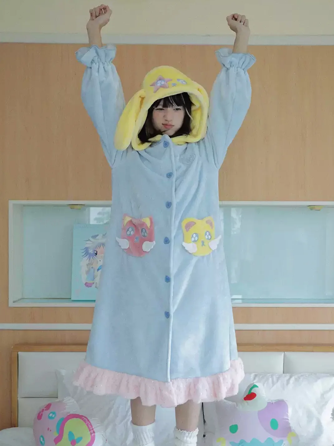 Hashtag DDD | Pastel Winged Animal Hooded Plush Sleep Robe