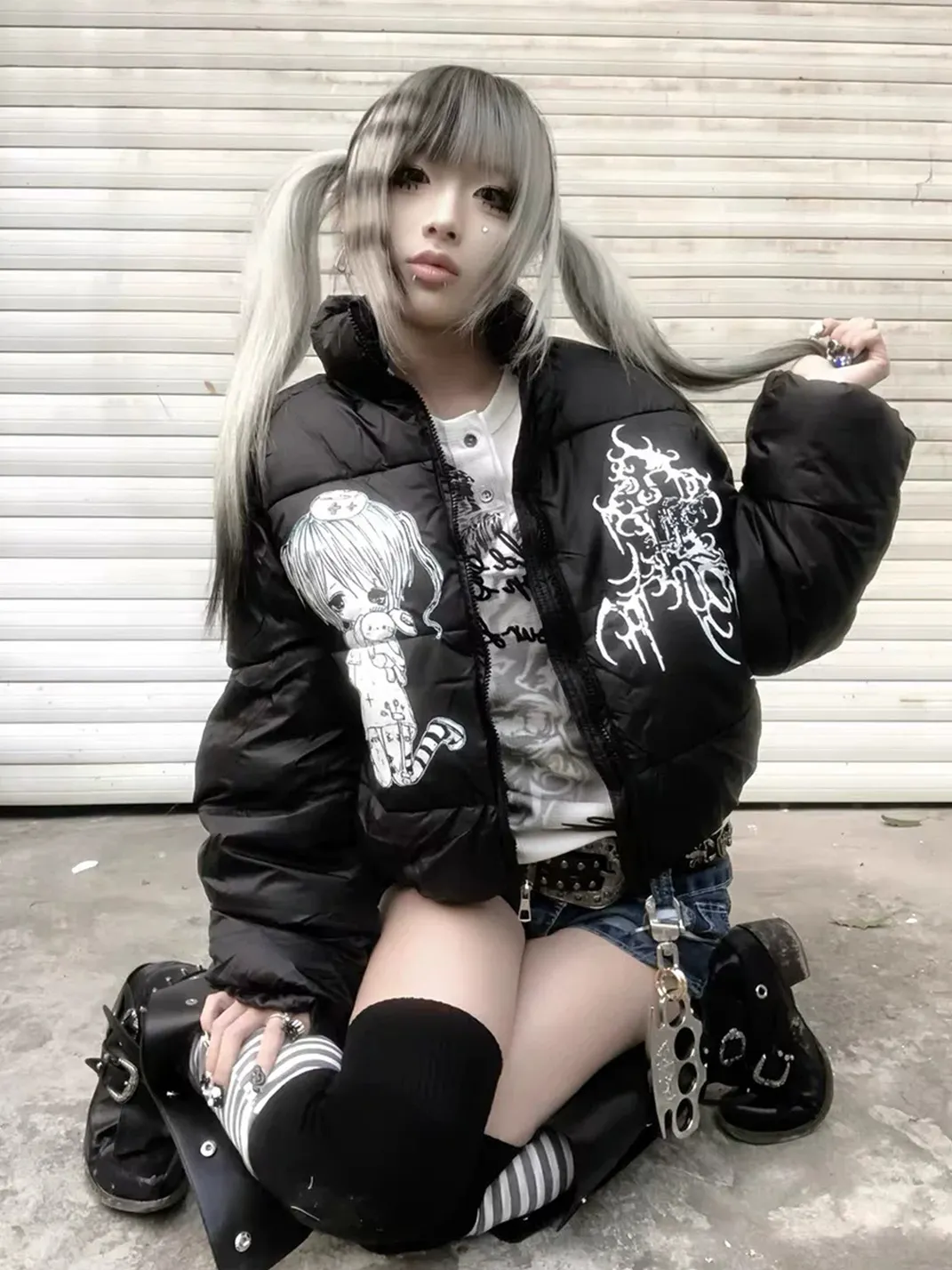 WEBBAR | Dark Anime Thick Puffer Jacket