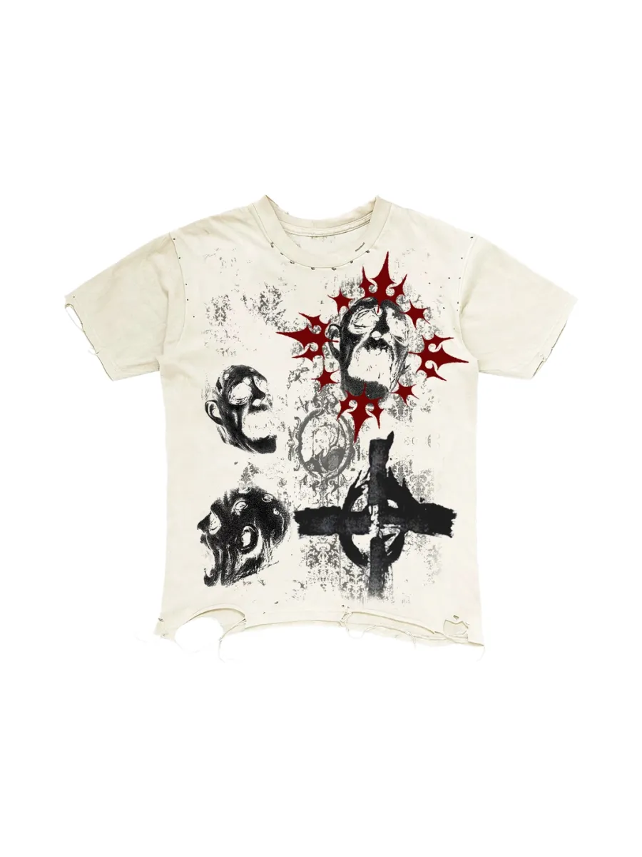 SHIBU | Distressed Graphic Short-Sleeve T-Shirt - 3