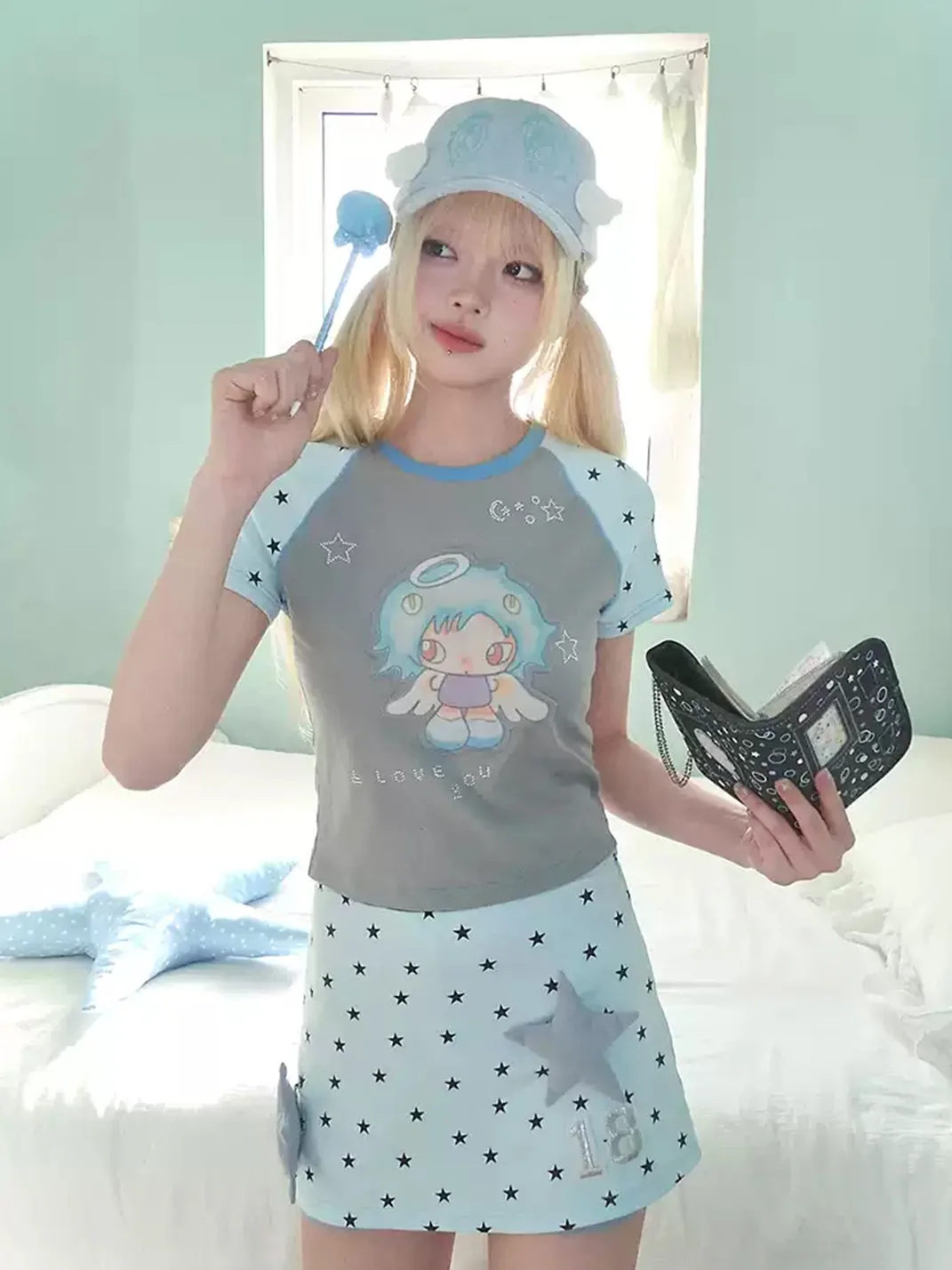 Hashtag DDD | Angel Print Raglan T-Shirt