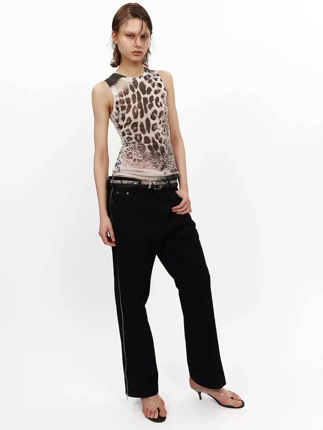 WEARABLEEVENT | Leopard Print Knit Tank Top