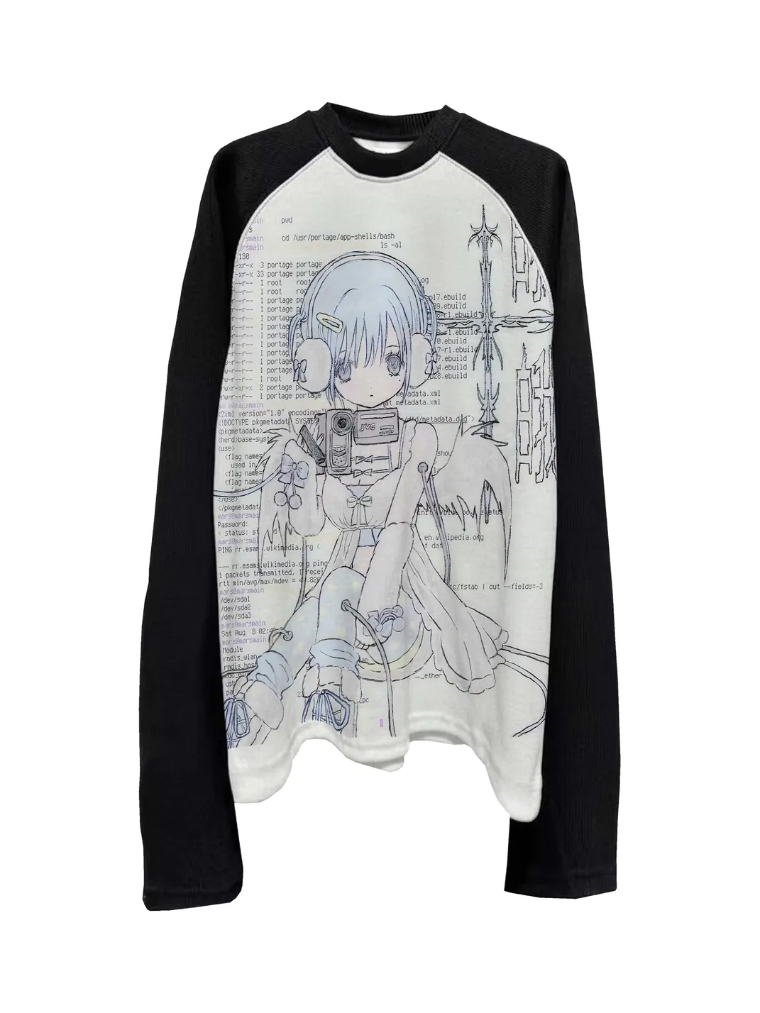 SHIBU | Anime Graphic Raglan Long-Sleeve T-Shirt