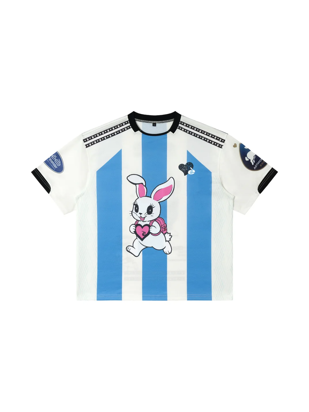 EeeeArtmonster | Striped Rabbit Graphic Jersey T-Shirt