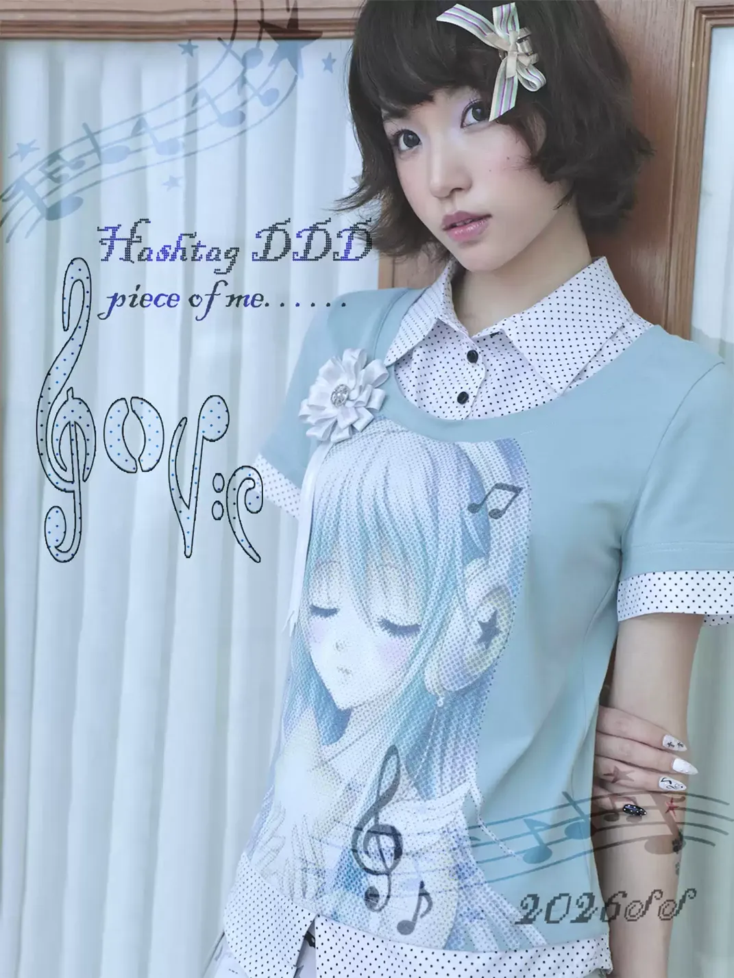 Hashtag DDD | Polka Dot Layered Graphic Shirt