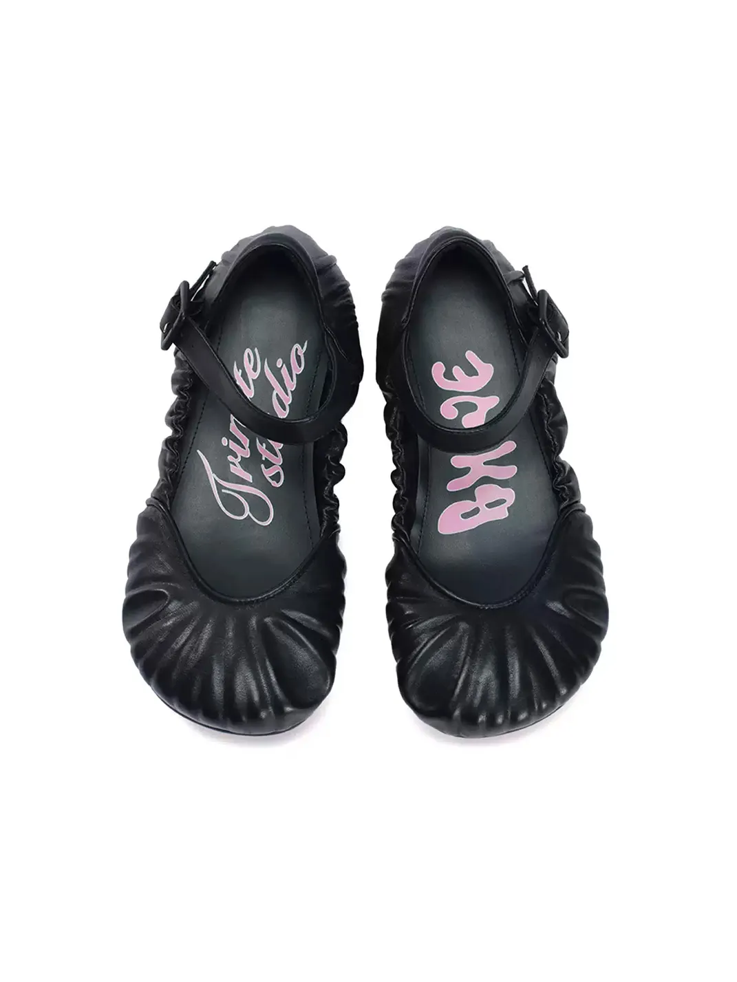 TRINITE | Black CupCake Mary Jane Flats