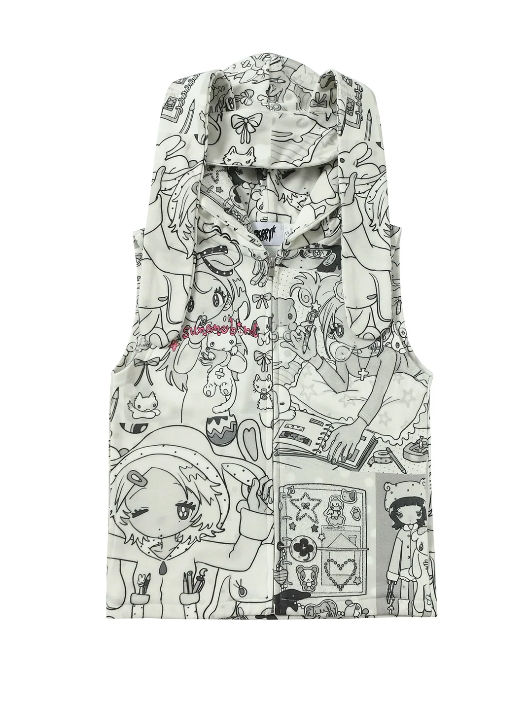 BlackBerry | Rabbit Ear Cartoon Hooded Vest