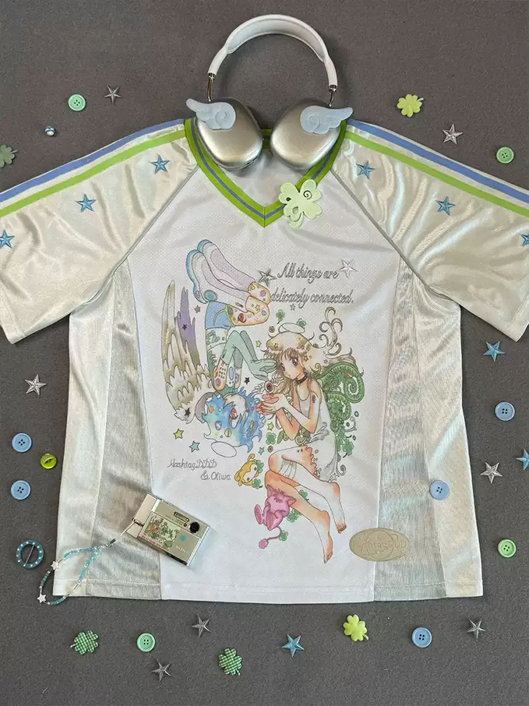 Hashtag DDD | Star Print Raglan Jersey Tee