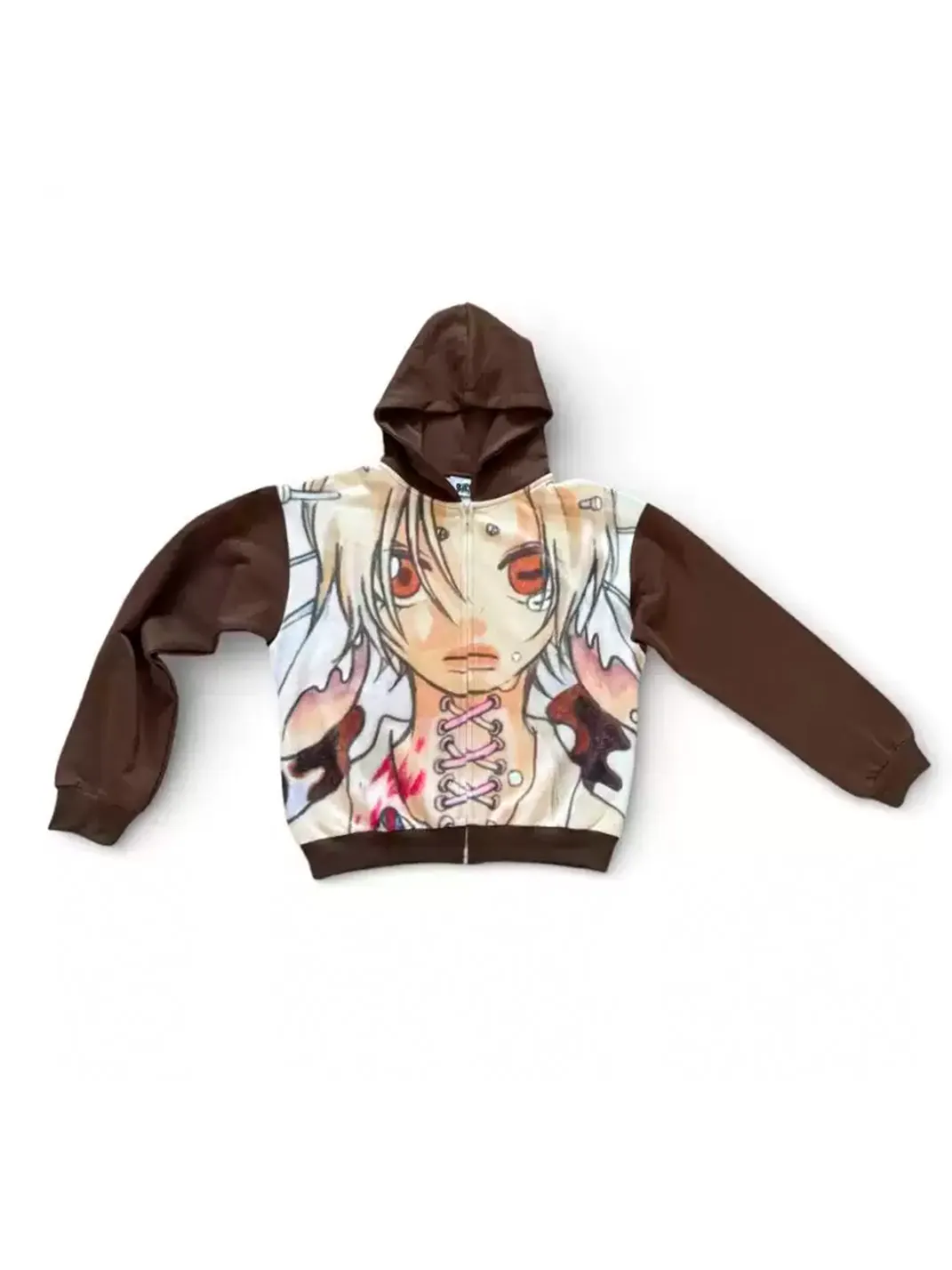 BlackBerry | Cartoon Print Zip-Up Hooded Jacket